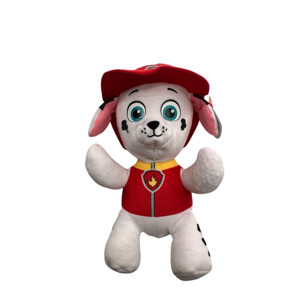 Ty Beanie Babies Marshall Paw Patrol Dalmation Plush Dog Red 8" Tags Firefighter